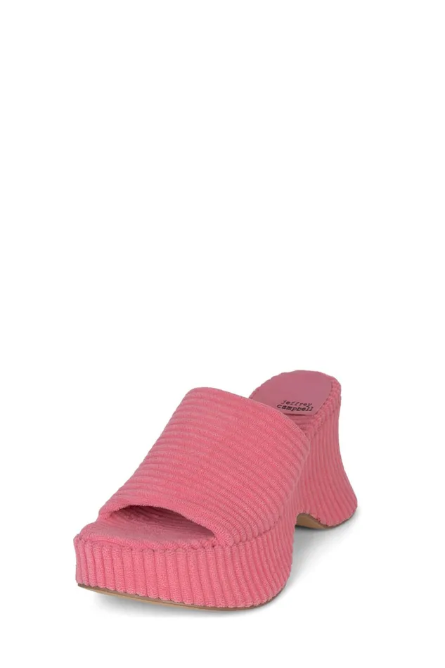 Jeffrey Campbell 6TEEN2 Pink Stripe Terrycloth Women Sandal