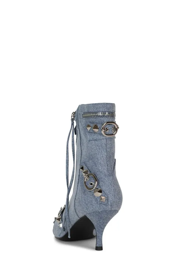 Jeffrey Campbell ALTROCK Blue Denim Silver Women Ankle To Mid