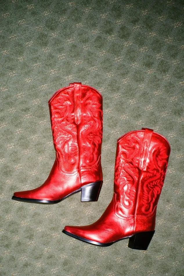 Jeffrey Campbell AMARILLO Red Metallic Women Ankle To Mid