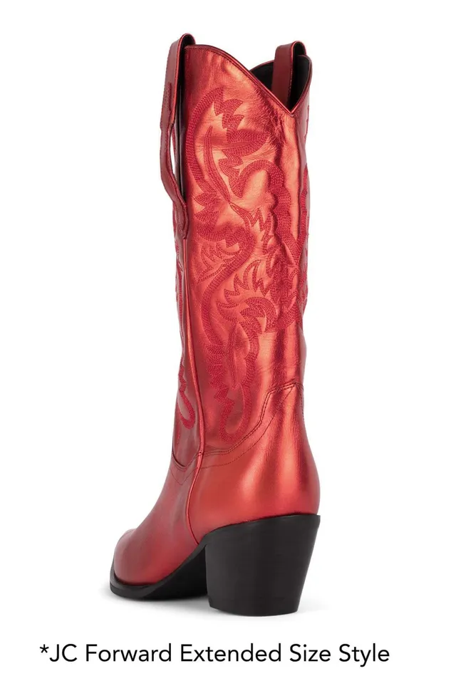 Jeffrey Campbell AMARILLO Red Metallic Women Ankle To Mid