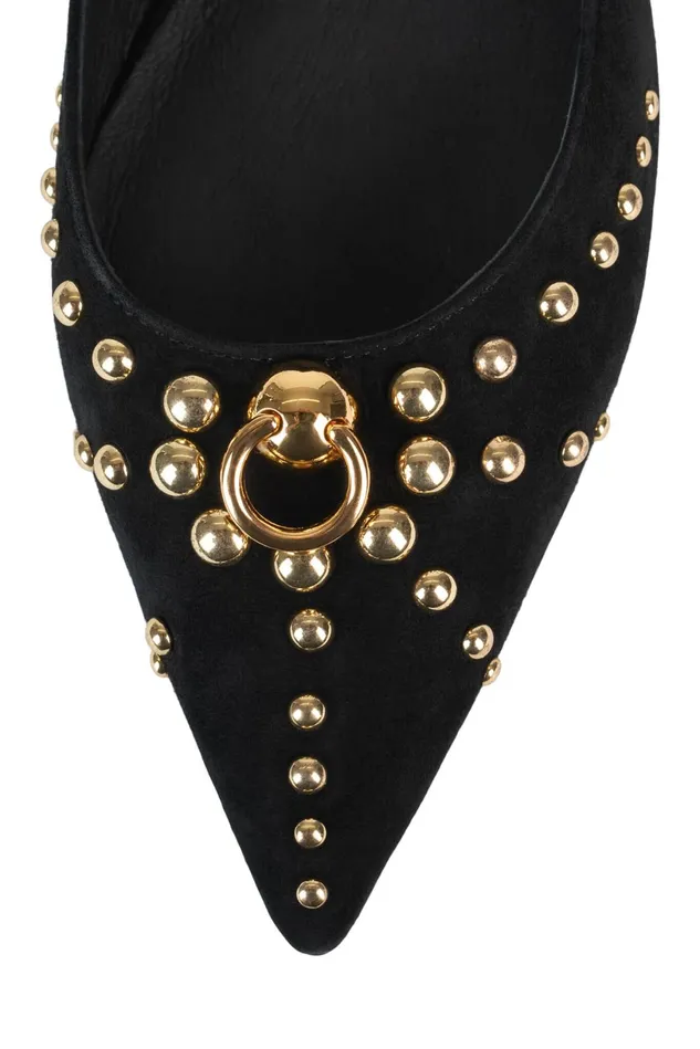 Jeffrey Campbell APPEALING Red Suede Gold Women Ballet Flats