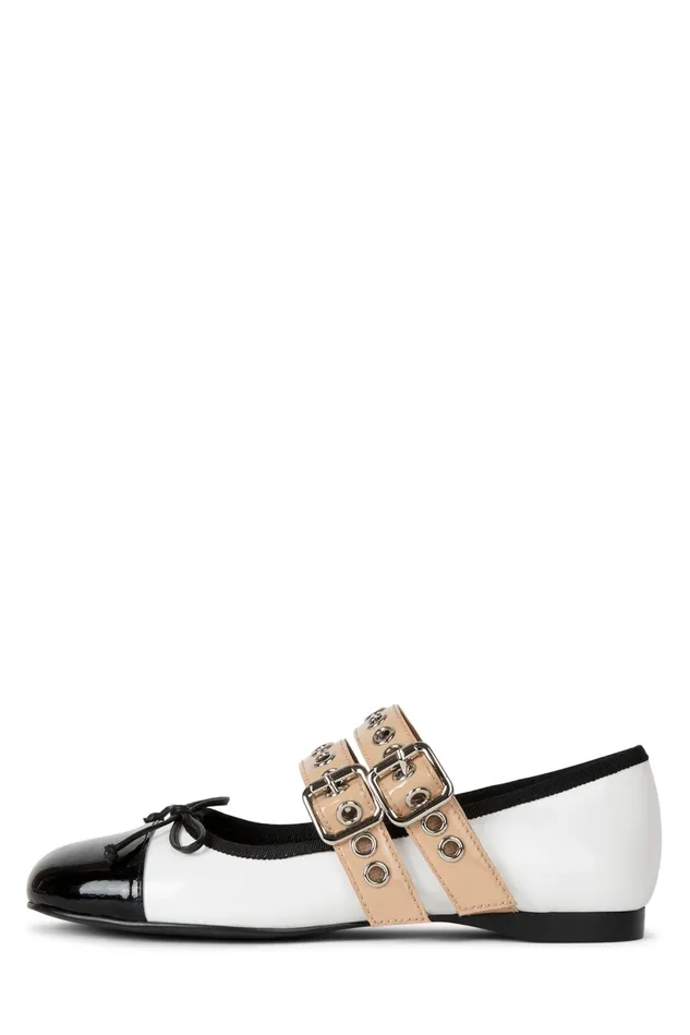 Jeffrey Campbell BALLETIC Black White Nude Patent Women Ballet Flats