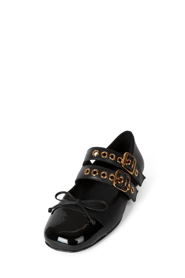 Jeffrey Campbell BALLETIC Black White Nude Patent Women Ballet Flats