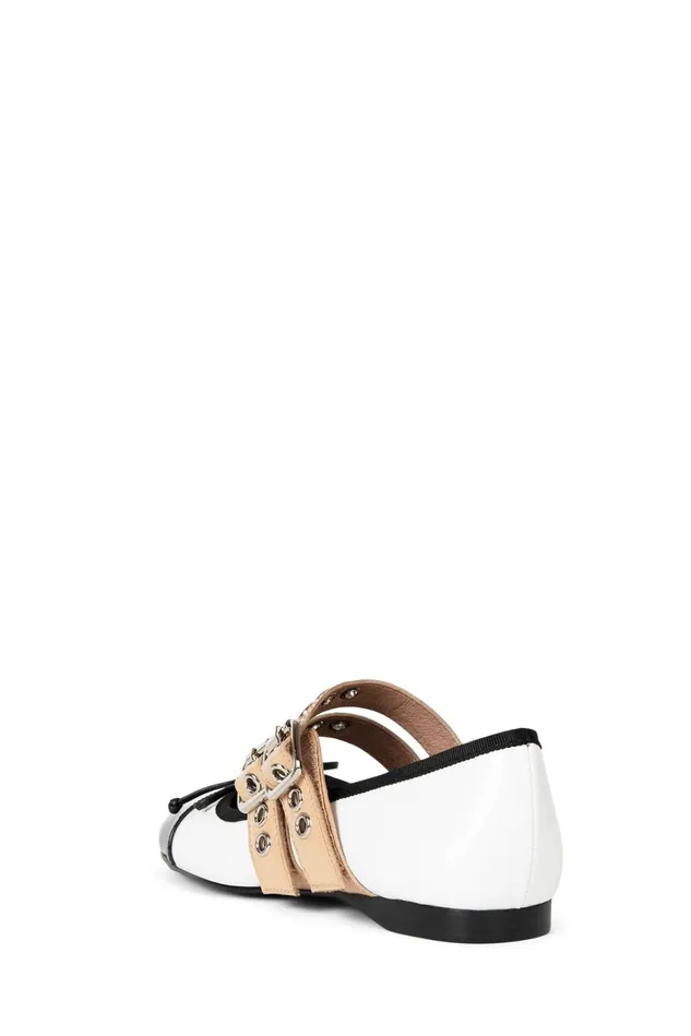 Jeffrey Campbell BALLETIC Black White Nude Patent Women Ballet Flats
