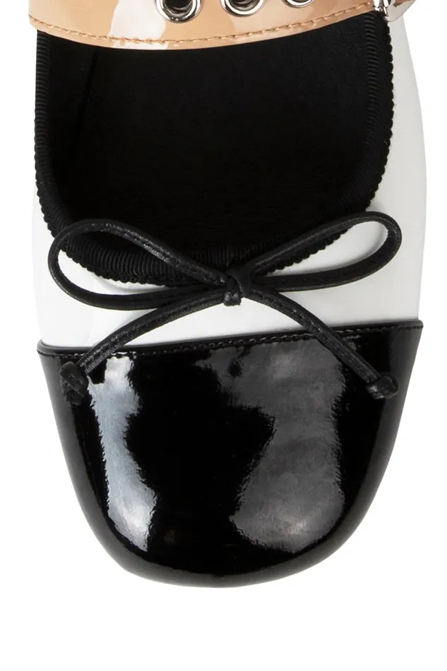 Jeffrey Campbell BALLETIC Black White Nude Patent Women Ballet Flats