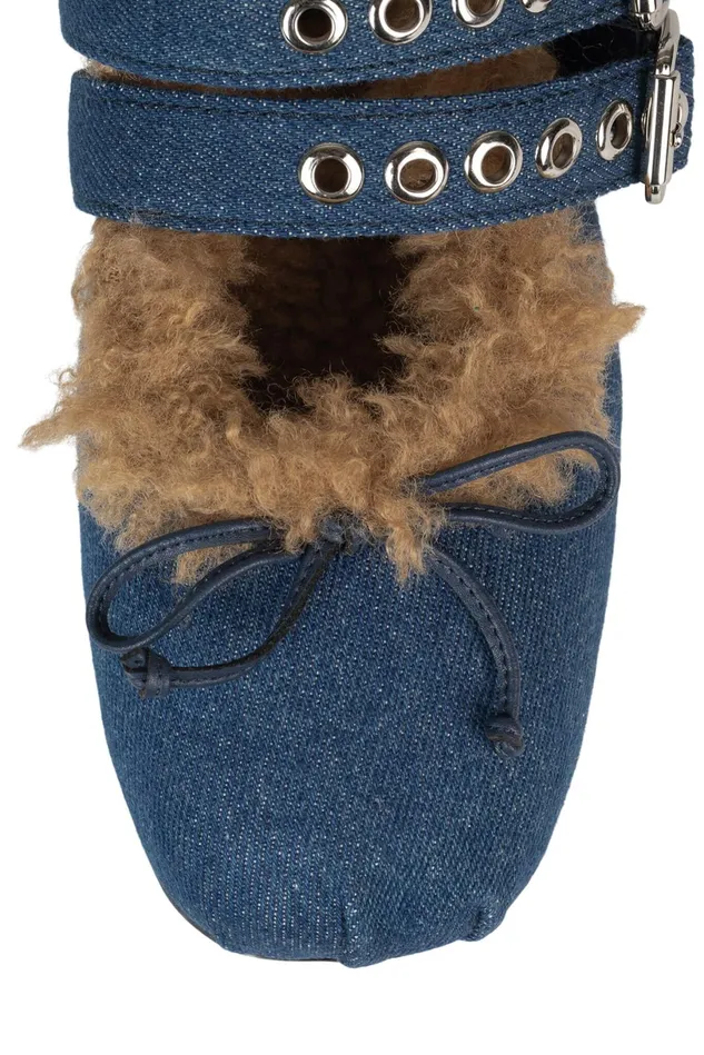 Jeffrey Campbell BALLOTTEF Blue Denim Combo Women Ballet Flats