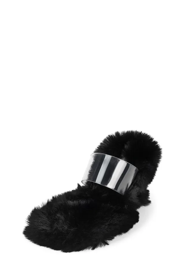 Jeffrey Campbell BAREFUZZ Black Clear Women Heel