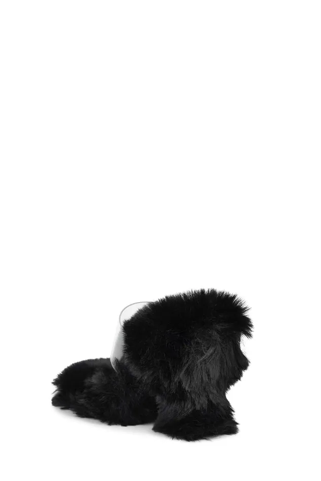 Jeffrey Campbell BAREFUZZ Black Clear Women Heel