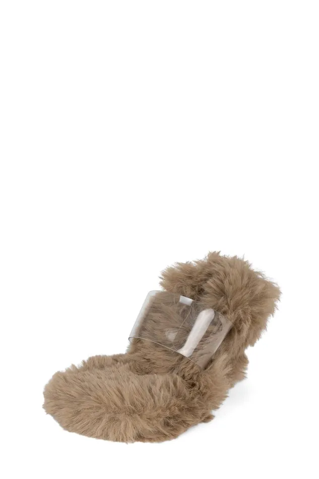 Jeffrey Campbell BAREFUZZ Black Clear Women Heel