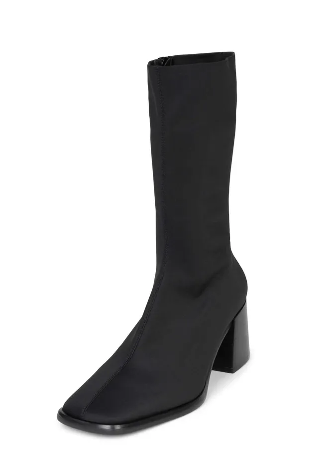 Jeffrey Campbell BLOGGER Black Neoprene Women Ankle To Mid