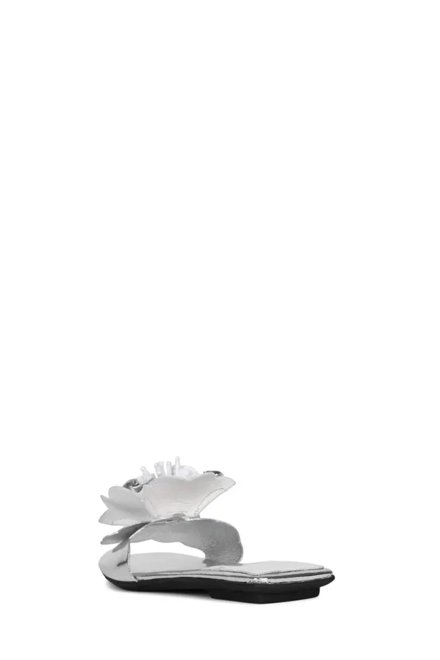 Jeffrey Campbell BLOOMSDAY Silver White Combo Women Flat