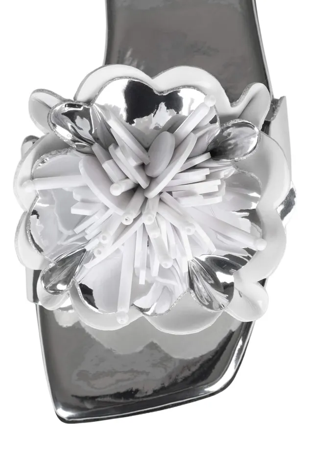 Jeffrey Campbell BLOOMSDAY Silver White Combo Women Flat