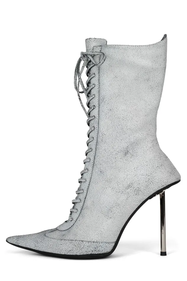 Jeffrey Campbell BRINGITON White Crackle Women Ankle To Mid
