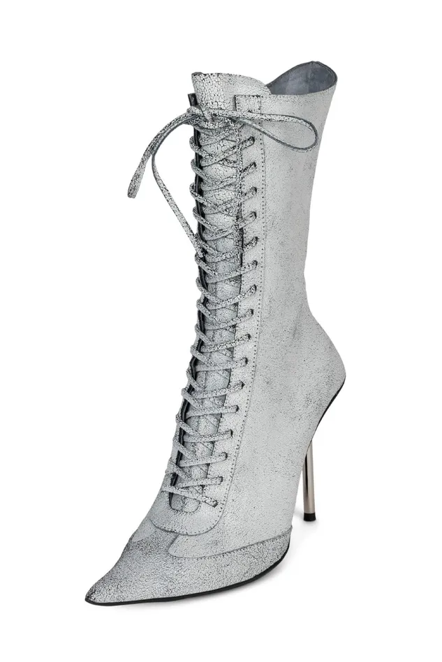 Jeffrey Campbell BRINGITON White Crackle Women Ankle To Mid