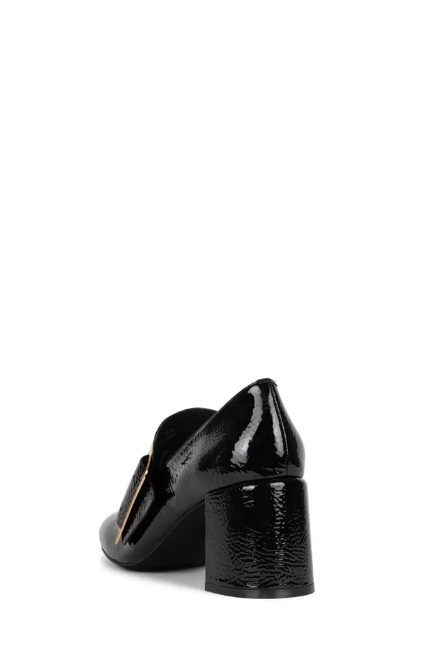Jeffrey Campbell BRUNA Black Patent Gold Women Pump