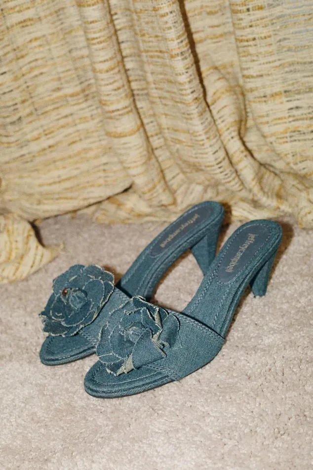 Jeffrey Campbell BUDDING Blue Denim Women Heel