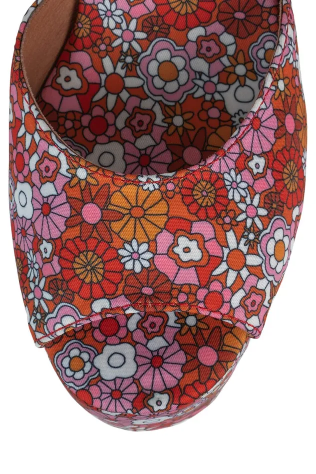 Jeffrey Campbell DAZING Red Pink Multi Floral Women Sandal