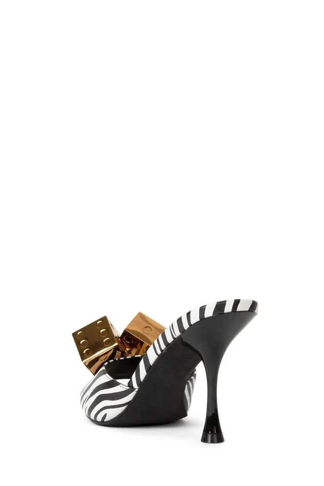 Jeffrey Campbell DICE Black White Zebra Silver Women Heel