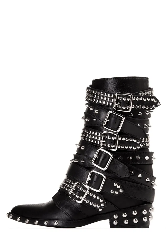 Jeffrey Campbell DRACOSTUD White Silver Women Ankle To Mid