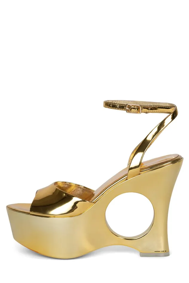 Jeffrey Campbell DREAMON Gold Patent Women Sandal