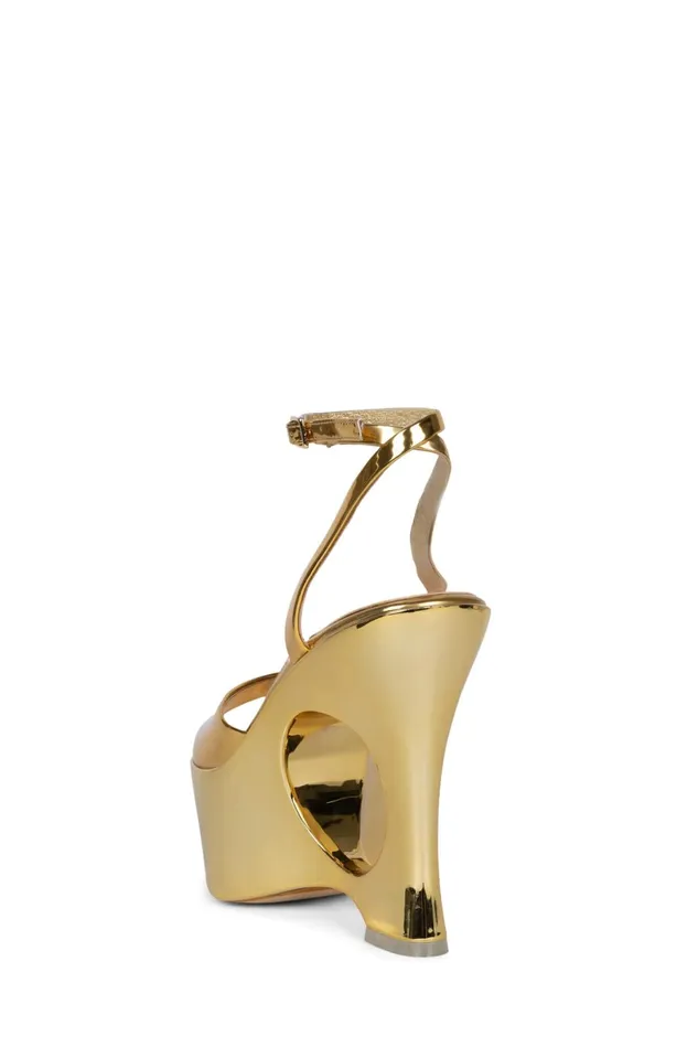 Jeffrey Campbell DREAMON Gold Patent Women Sandal