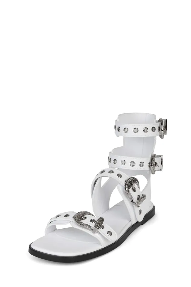 Jeffrey Campbell ECLECTA White Silver Women Flat