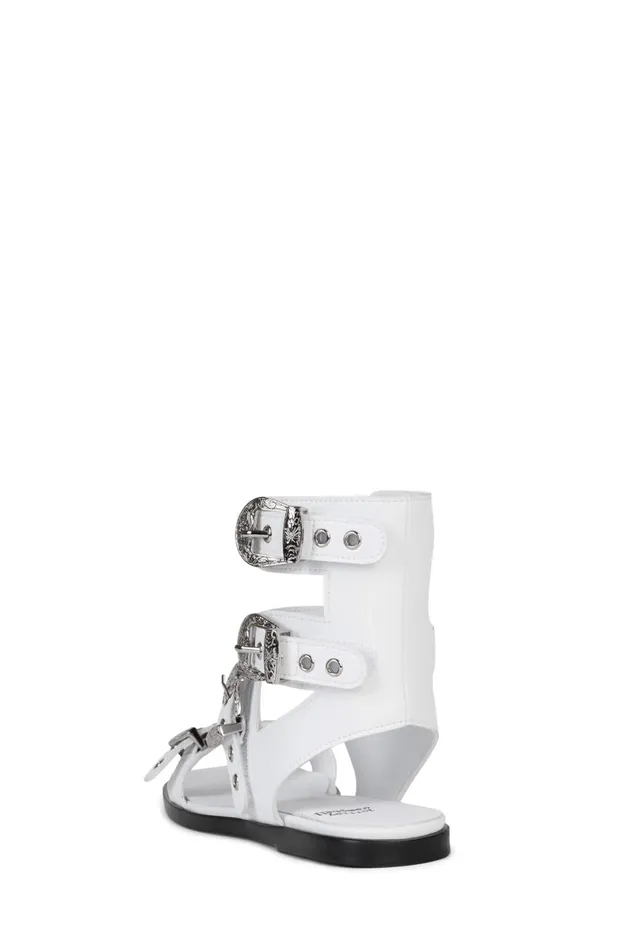 Jeffrey Campbell ECLECTA White Silver Women Flat