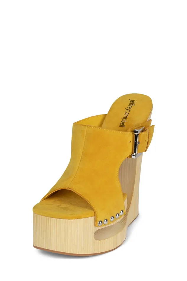 Jeffrey Campbell ETHEREAL Mustard Suede Women Sandal