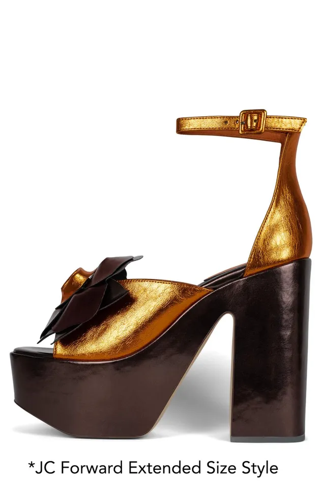 Jeffrey Campbell FATALE Brown Orange Met Combo Women Sandal