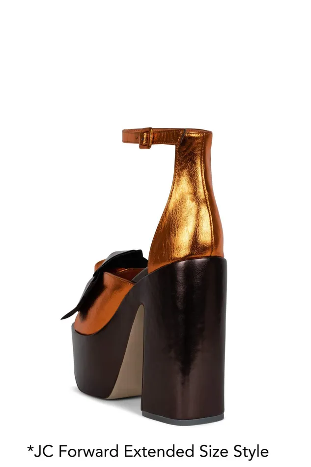 Jeffrey Campbell FATALE Brown Orange Met Combo Women Sandal