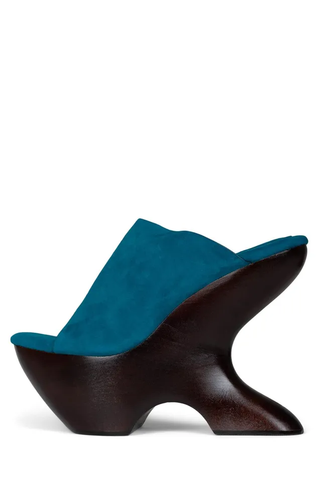 Jeffrey Campbell GIAH2 Teal Suede Brown Women Sandal