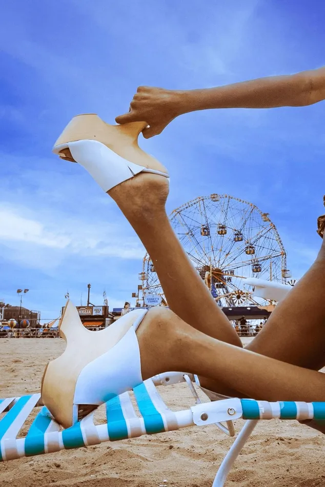Jeffrey Campbell GIAH2 Teal Suede Brown Women Sandal