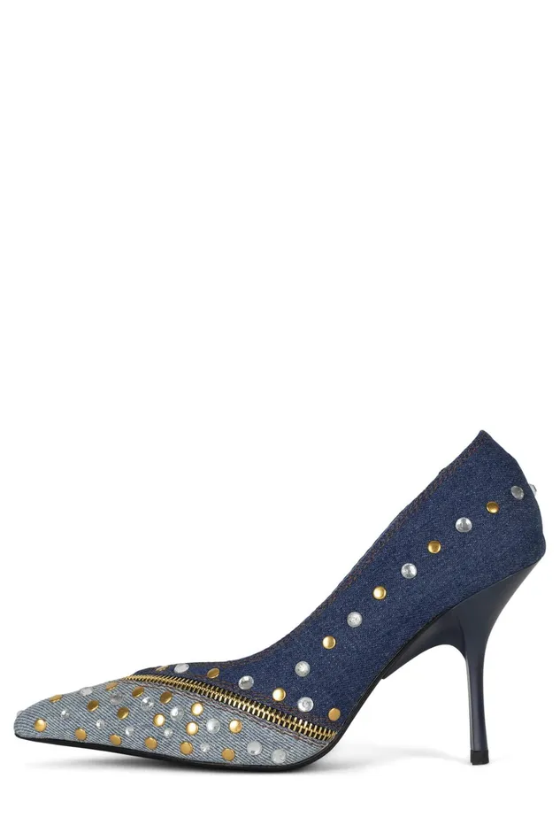 Jeffrey Campbell GIMMEMORE Blue Denim Multi Women Pump