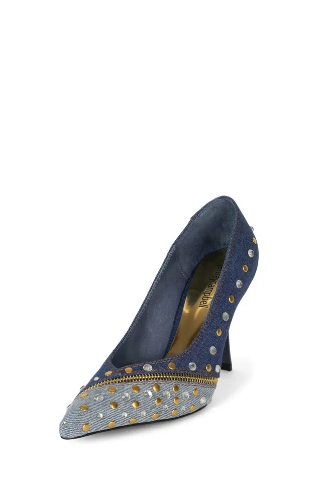 Jeffrey Campbell GIMMEMORE Blue Denim Multi Women Pump