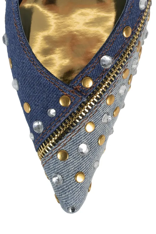 Jeffrey Campbell GIMMEMORE Blue Denim Multi Women Pump