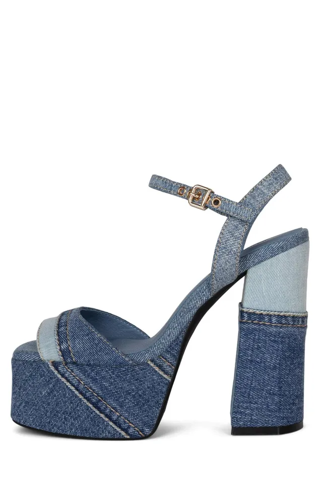 Jeffrey Campbell GIRLFRIEND Blue Denim Combo Women Sandal