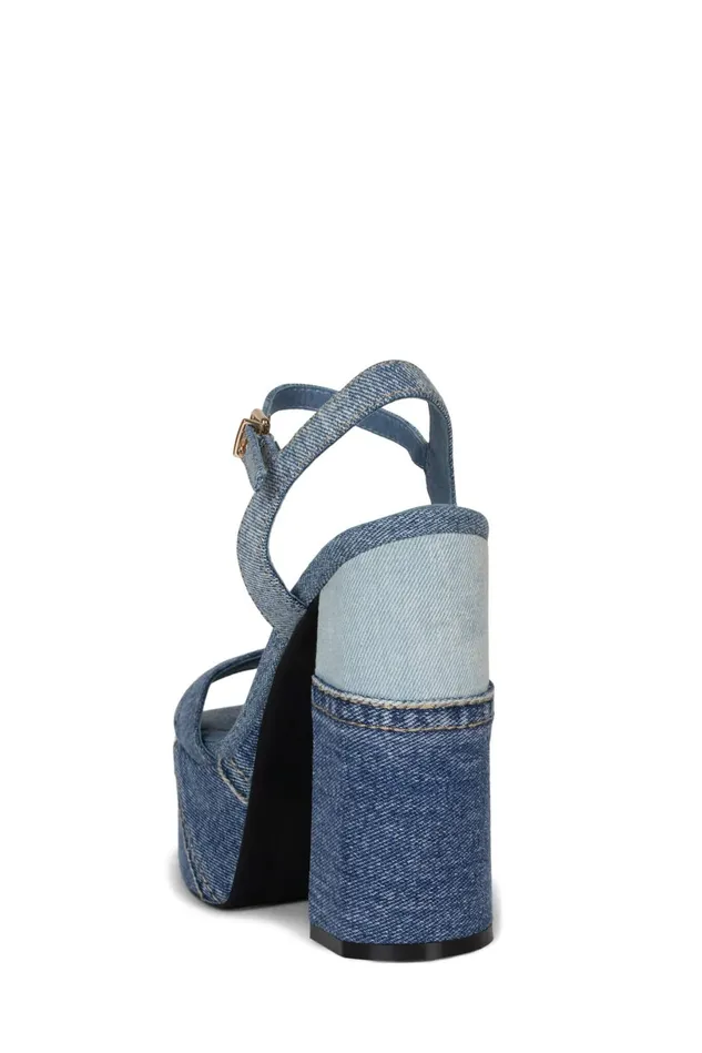 Jeffrey Campbell GIRLFRIEND Blue Denim Combo Women Sandal