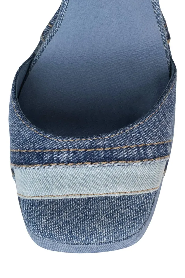 Jeffrey Campbell GIRLFRIEND Blue Denim Combo Women Sandal
