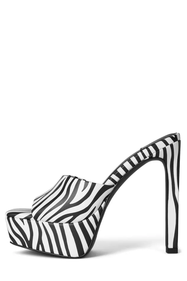 Jeffrey Campbell GOINGGLAM Black White Zebra Women Sandal