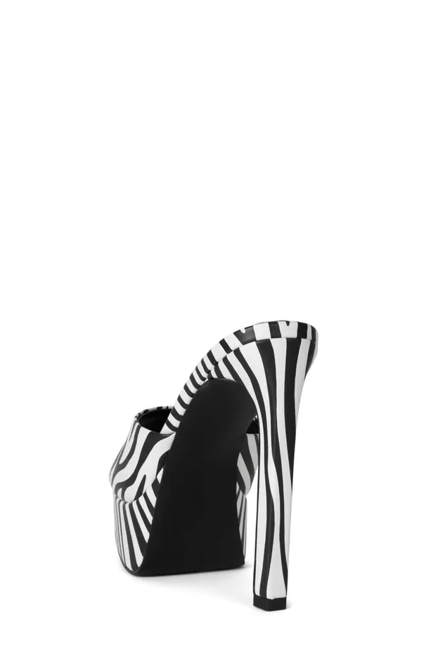 Jeffrey Campbell GOINGGLAM Black White Zebra Women Sandal