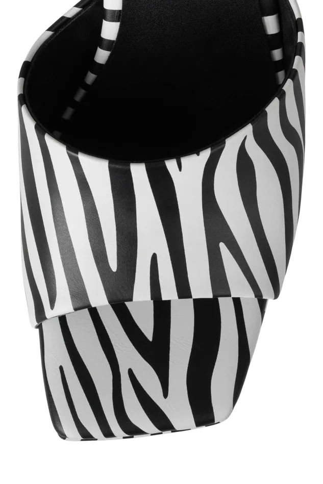 Jeffrey Campbell GOINGGLAM Black White Zebra Women Sandal