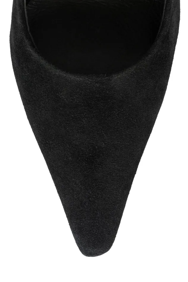 Jeffrey Campbell HALFPAST Black Suede Gold Women Pump