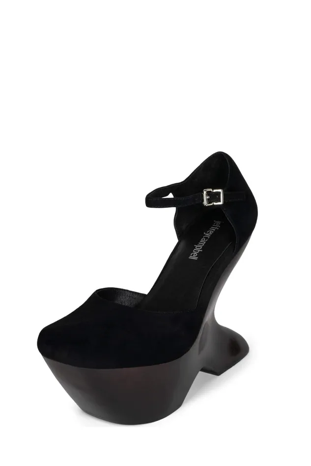 Jeffrey Campbell HARMONIA Black Suede Women Pump