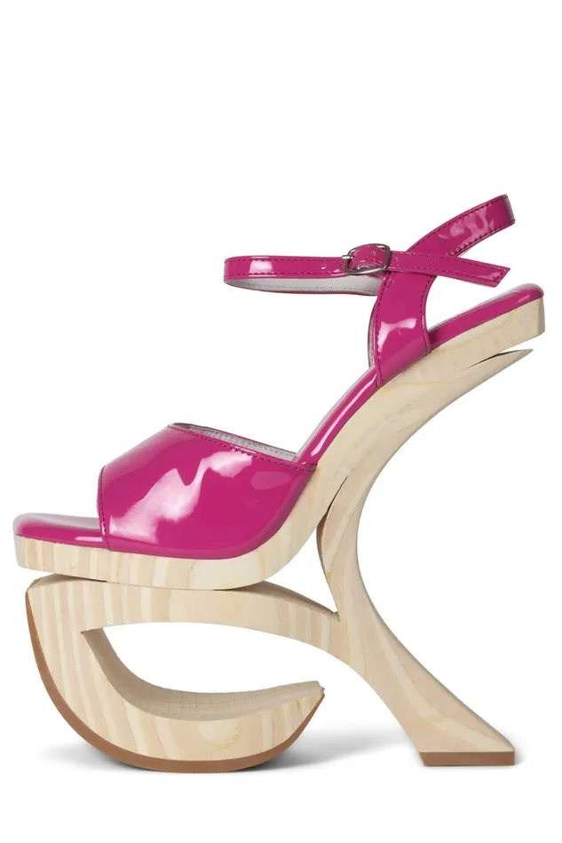 Jeffrey Campbell INTUITIVE Fuchsia Patent Women Sandal