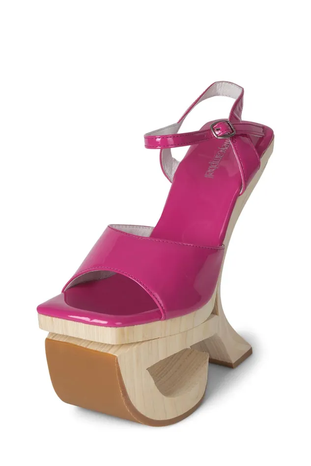 Jeffrey Campbell INTUITIVE Fuchsia Patent Women Sandal