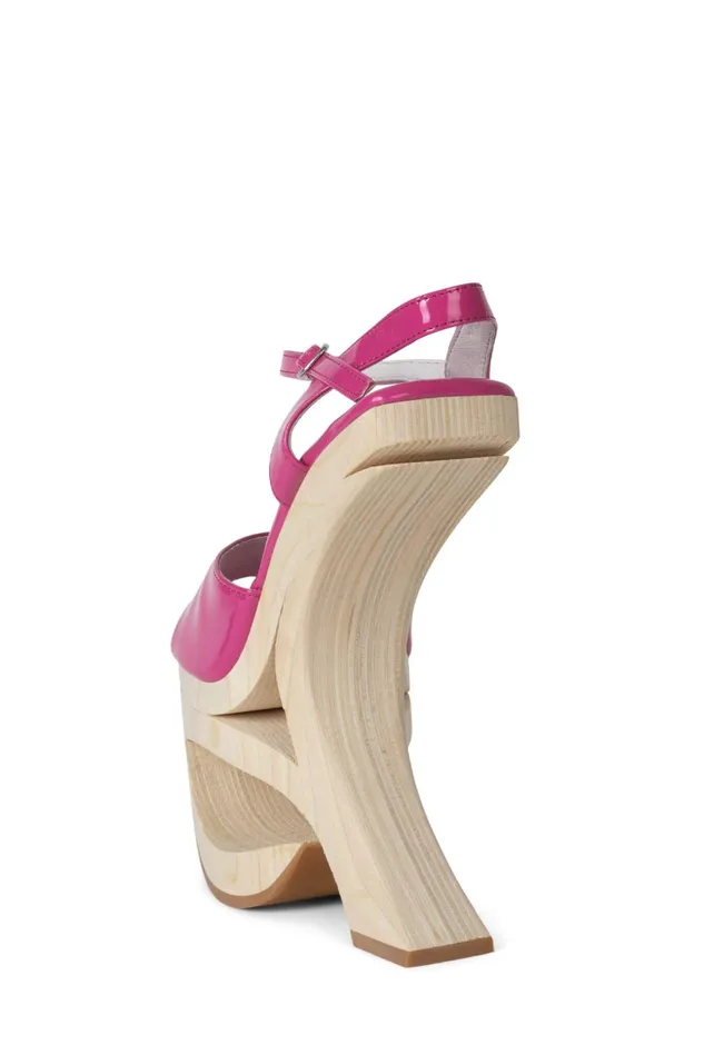 Jeffrey Campbell INTUITIVE Fuchsia Patent Women Sandal