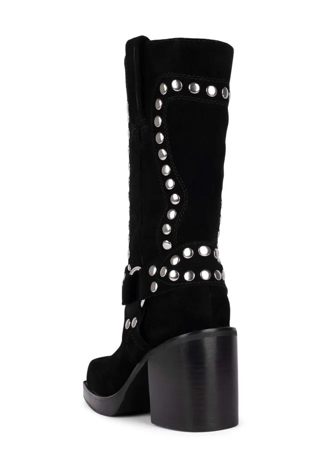 Jeffrey Campbell JUVENILES Black Suede Silver Women Ankle To Mid