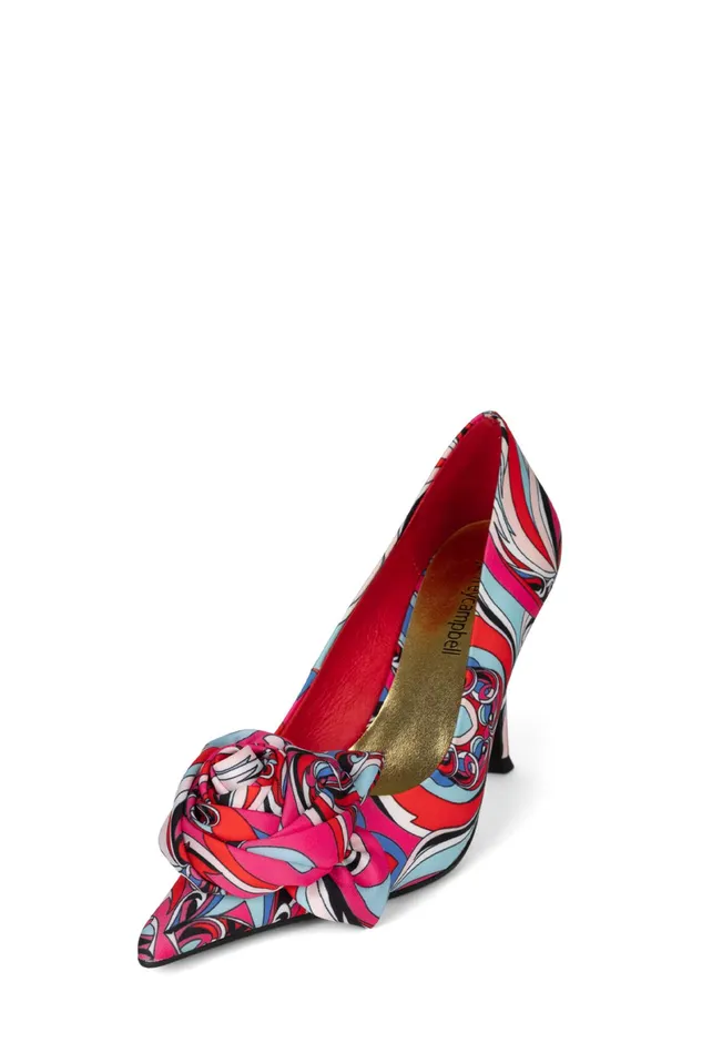 Jeffrey Campbell LAFLEUR Red Blue Combo Women Pump