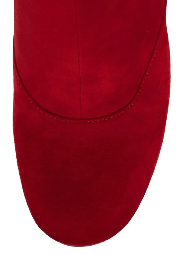 Jeffrey Campbell LEOLADY Red Suede Gold Women Ankle To Mid