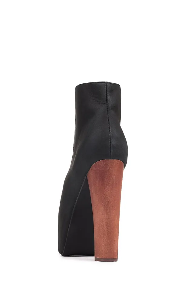 Jeffrey Campbell LITA Black Distressed Women Boot